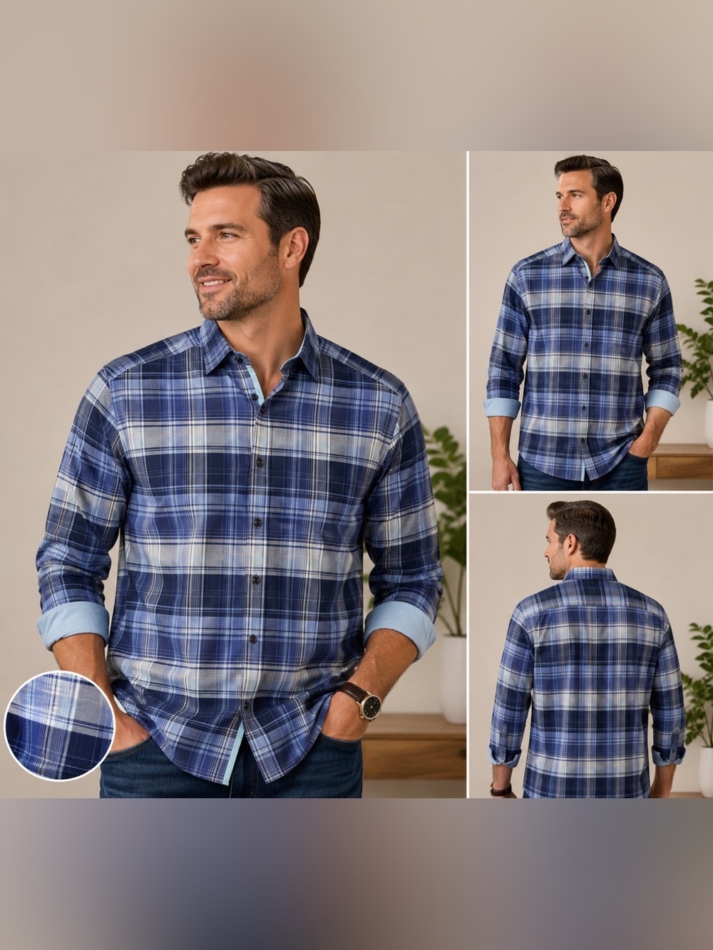 Tommy Bahama Zacero Plaid Shirt Pima Cotton Size Medium